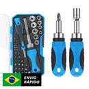 Jogo Chave Fenda Catracada Bits Soquetes Sextavado Kit 41 Pç