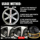 Car Wheel Rim Scratch Refurbishment Paste, Tire Rim Scratch Paint Repair Paste - Black And White Silver Aluminum Alloy Rim