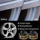 Car Wheel Rim Scratch Refurbishment Paste, Tire Rim Scratch Paint Repair Paste - Black And White Silver Aluminum Alloy Rim