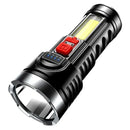 USB Rechargeable Flashlight High Power OSL COB White Strong Resistant Portable Camping Emergency LED Lighting Black Long