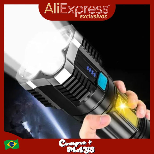 4LED Rechargeable USB LED Flashlight Ideal To Have A Wide Vision In The Dark Maximum Visibility And Reliability-COMPREMAYS