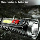 USB Rechargeable Flashlight High Power OSL COB White Strong Resistant Portable Camping Emergency LED Lighting Black Long