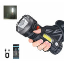 USB Rechargeable Flashlight High Power OSL COB White Strong Resistant Portable Camping Emergency LED Lighting Black Long