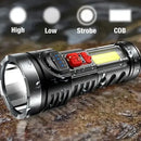 USB Rechargeable Flashlight High Power OSL COB White Strong Resistant Portable Camping Emergency LED Lighting Black Long