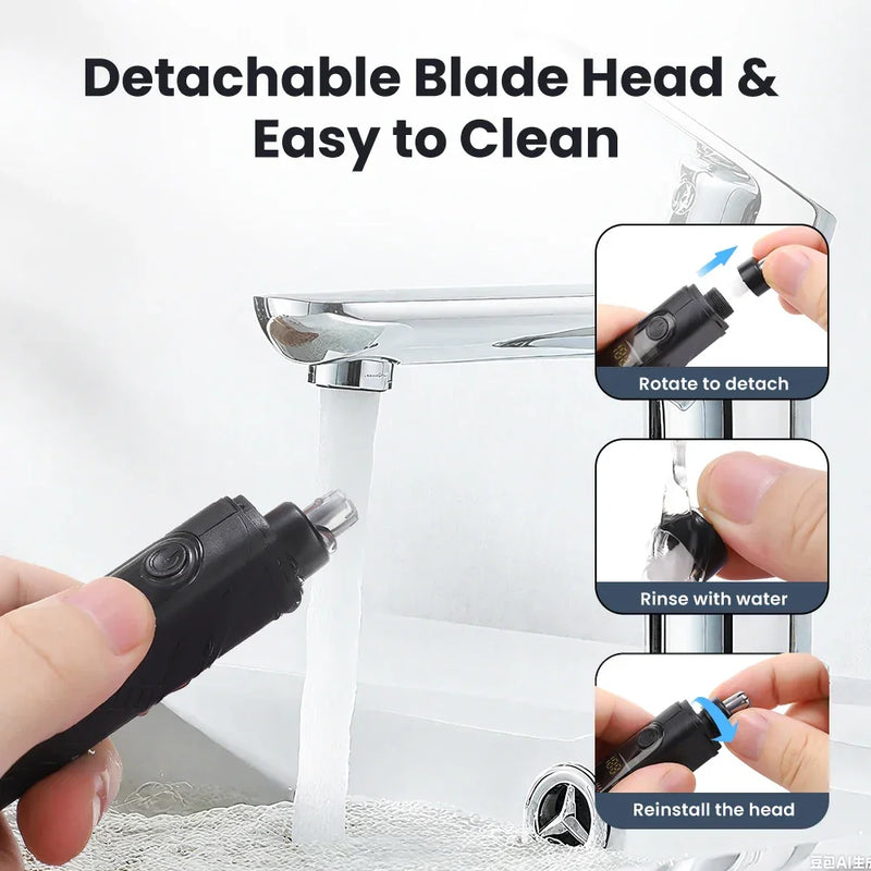 Electric Nose Hair Trimmer Implement Shaver Clipper Men Women Ear Neck Eyebrow Trimmer Shaver Man Clean Trimer Razor Remover Kit