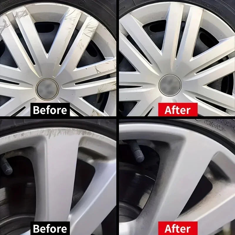 Car Wheel Rim Scratch Refurbishment Paste, Tire Rim Scratch Paint Repair Paste - Black And White Silver Aluminum Alloy Rim