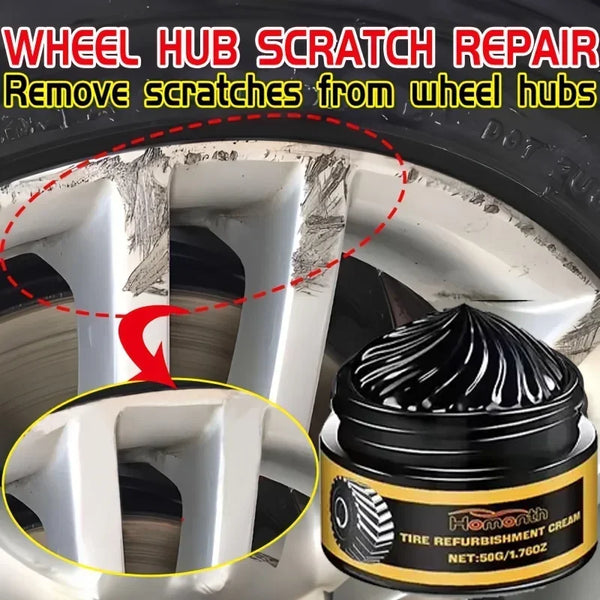 Car Wheel Rim Scratch Refurbishment Paste, Tire Rim Scratch Paint Repair Paste - Black And White Silver Aluminum Alloy Rim